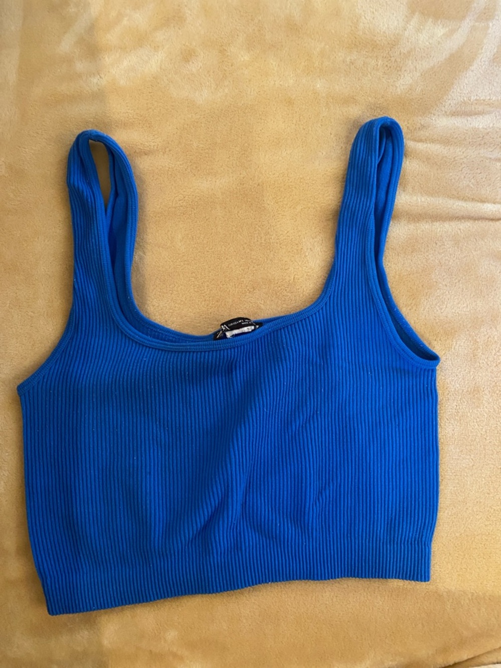 Zara Royal Blue Ribbed Tank Crop